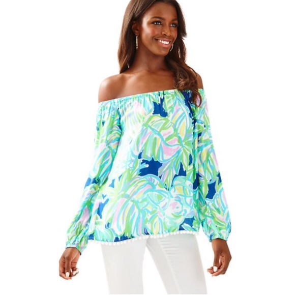 Lilly Pulitzer Tops - Lilly Pulitzer off-the-shoulder Enna top. Pristine